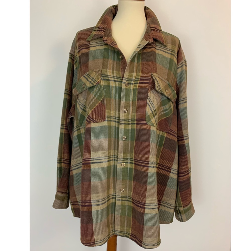 Vintage Autumn Long Sleeve Flannel Button Up